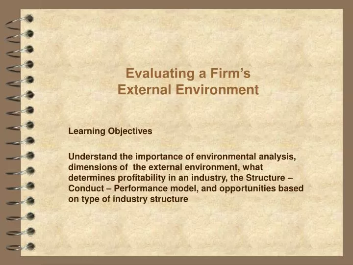 evaluating a firm s external environment