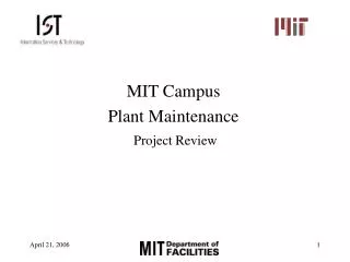 MIT Campus Plant Maintenance Project Review