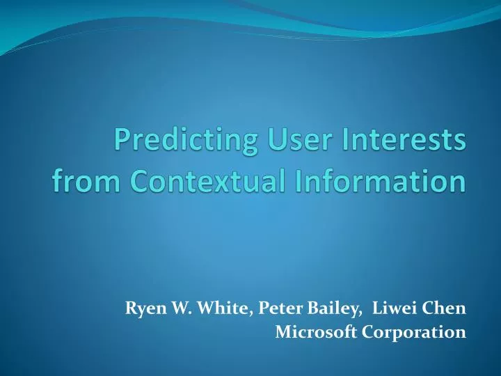 predicting user interests from contextual information