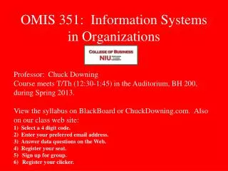OMIS 351: Information Systems in Organizations