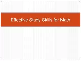 Effective Study Skills for Math