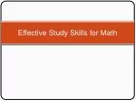 Effective Study Skills for Math - slide 1