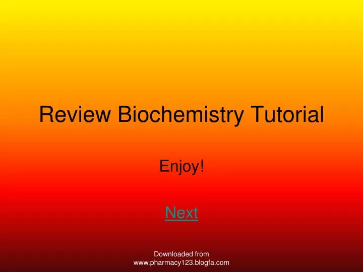 review biochemistry tutorial