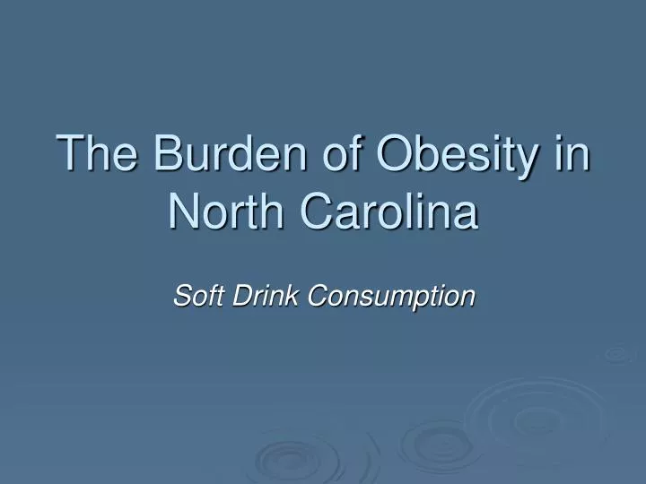 the burden of obesity in north carolina