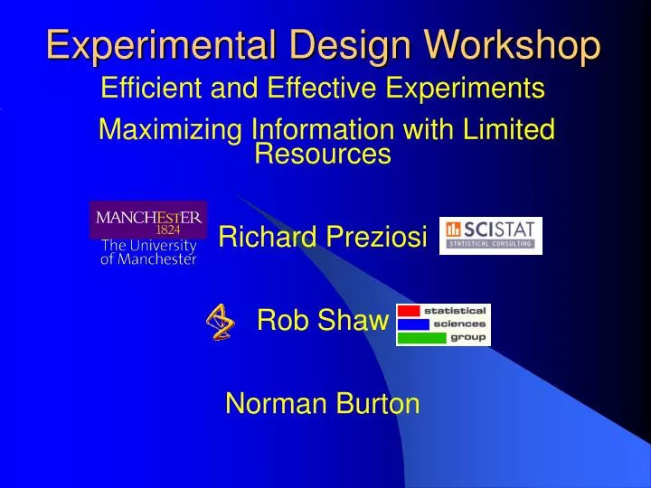 experimental design workshop