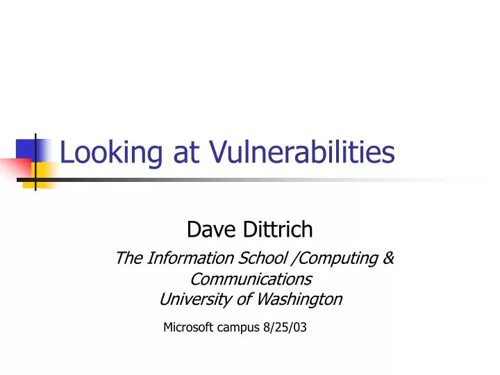 looking at vulnerabilities