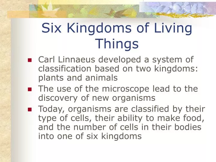 six kingdoms of living things