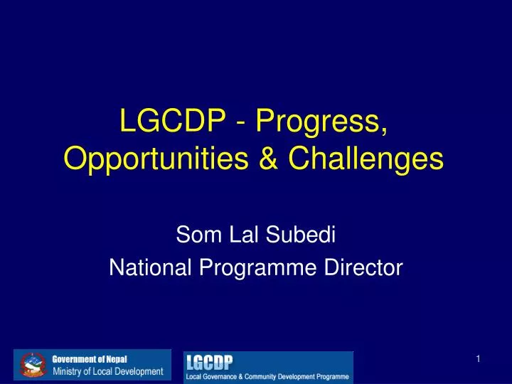 lgcdp progress opportunities challenges