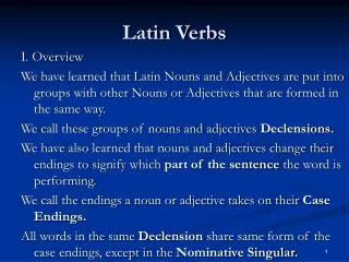 Latin Verbs