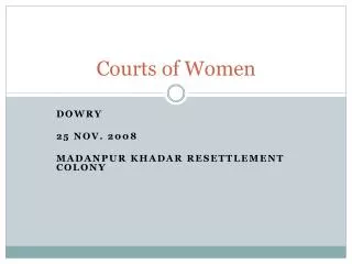 Courts of Women