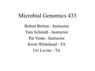 Microbial Genomics 433