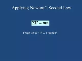 Applying Newton’s Second Law