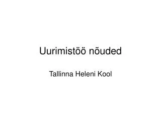 uurimist n uded