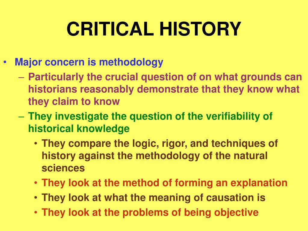 PPT - CRITICAL HISTORY PowerPoint Presentation, free download - ID:8097