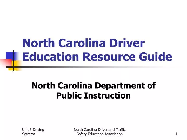 north carolina driver education resource guide