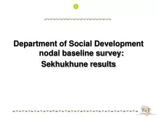 Department of Social Development nodal baseline survey: Sekhukhune results