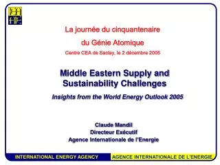M iddle Eastern Supply and Sustainability Challenges Insights from the World Energy Outlook 2005
