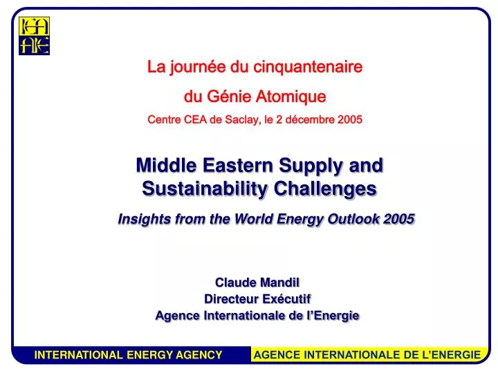 m iddle eastern supply and sustainability challenges insights from the world energy outlook 2005