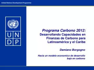 Programa Carbono 2012: Desarrollando Capacidades en Finanzas de Carbono para Latinoamérica y el Caribe