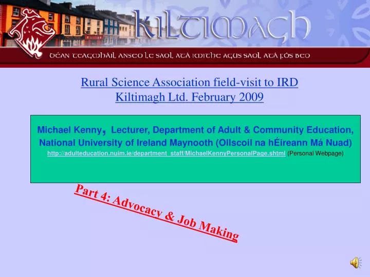 rural science association field visit to ird kiltimagh ltd february 2009