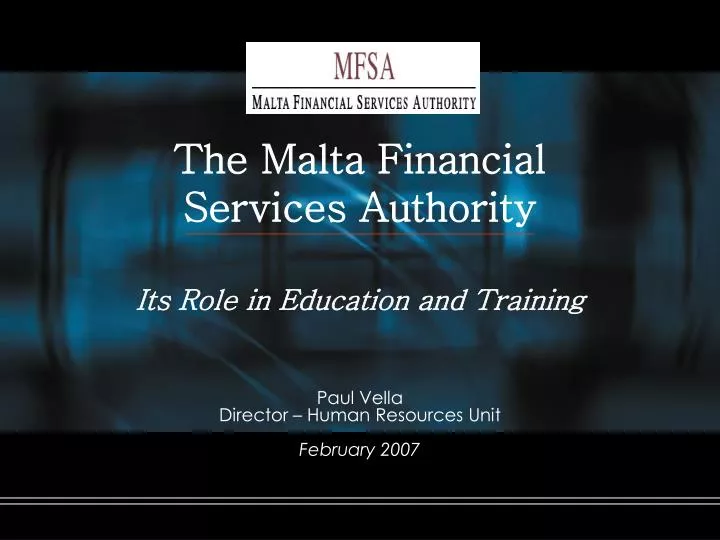 the malta financial services authority its role in education and training