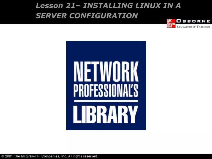 lesson 21 installing linux in a server configuration
