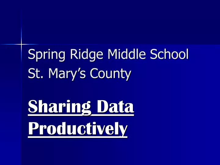spring ridge middle school st mary s county