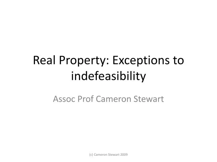 real property exceptions to indefeasibility