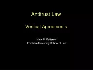 Vertical Agreements