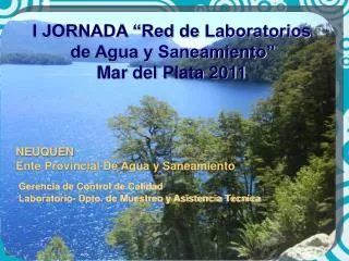 I JORNADA “Red de Laboratorios de Agua y Saneamiento” Mar del Plata 2011