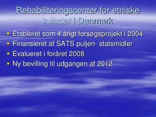 Rehabiliteringscenter for etniske kvinder i Danmark