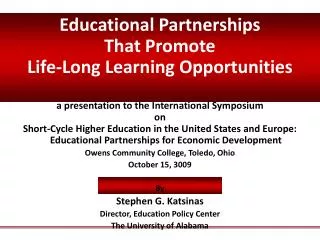 Educational Partnerships That Promote Life-Long Learning Opportunities