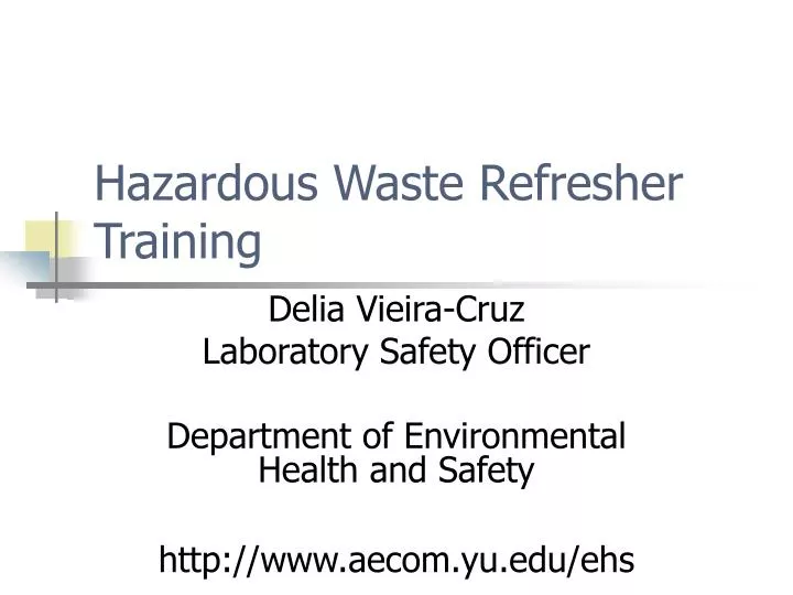 hazardous waste refresher training