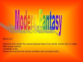 Modern Fantasy