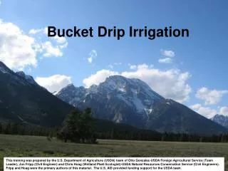 Bucket Drip Irrigation