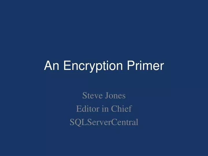 an encryption primer