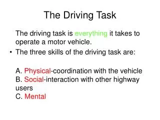 The Driving Task