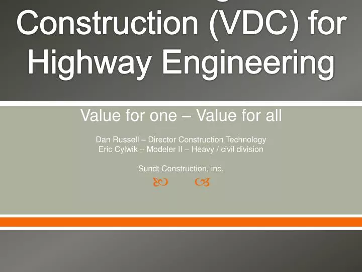 virtual design and construction vdc for highway engineering