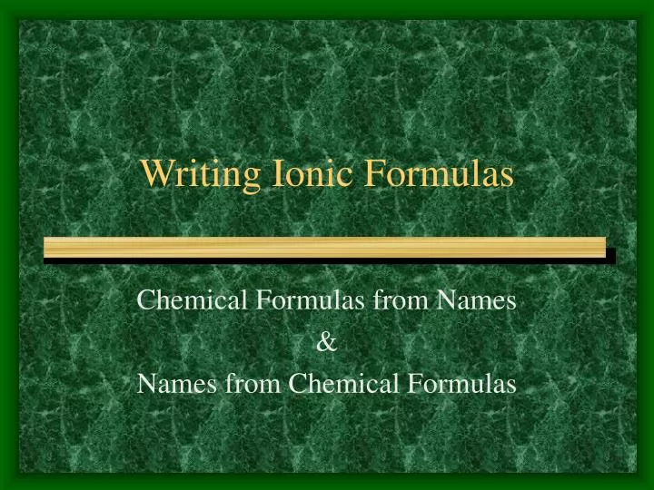 writing ionic formulas