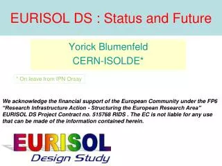 EURISOL DS : Status and Future