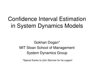 Confidence Interval Estimation in System Dynamics Models