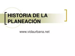 historia de la planeaci n