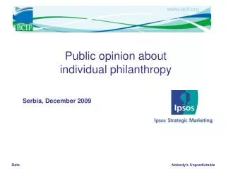 Public opinion about individual philanthropy