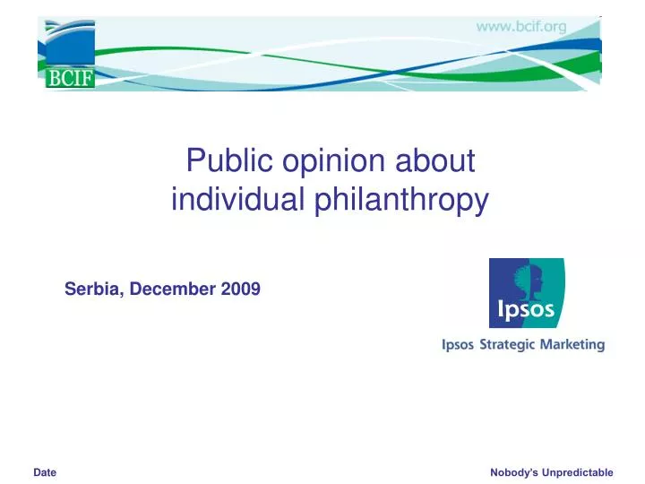 public opinion about individual philanthropy