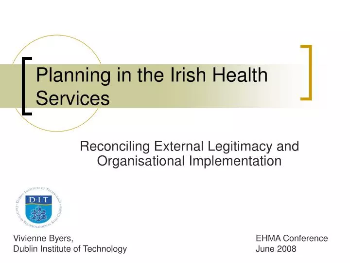 planning in the irish health services