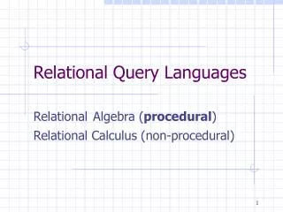 Relational Query Languages