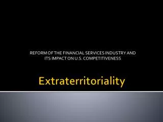 Extraterritoriality