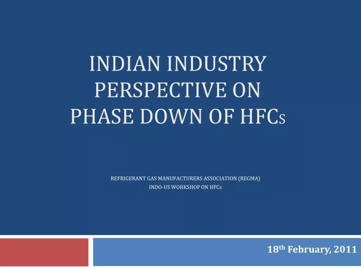 indian industry perspective on phase down of hfc s