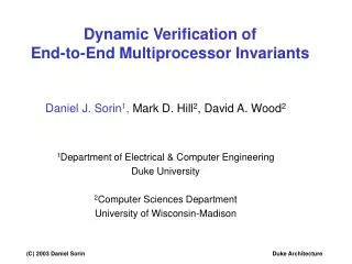 Dynamic Verification of End-to-End Multiprocessor Invariants