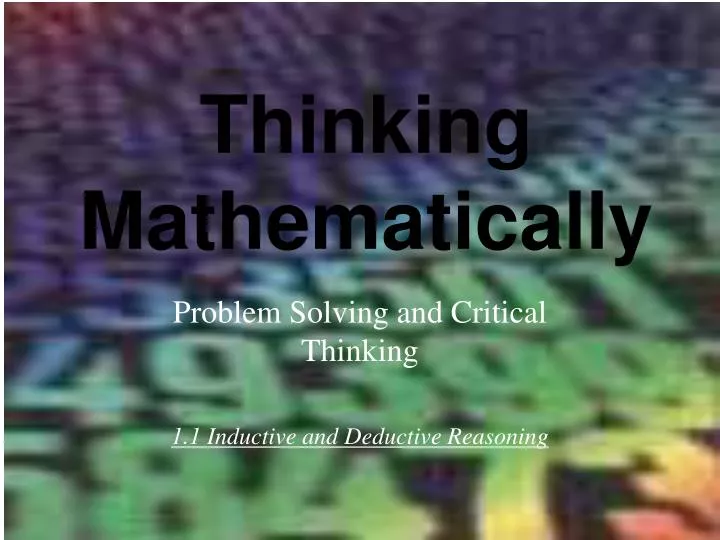 problem solving and critical thinking 1 1 inductive and deductive reasoning